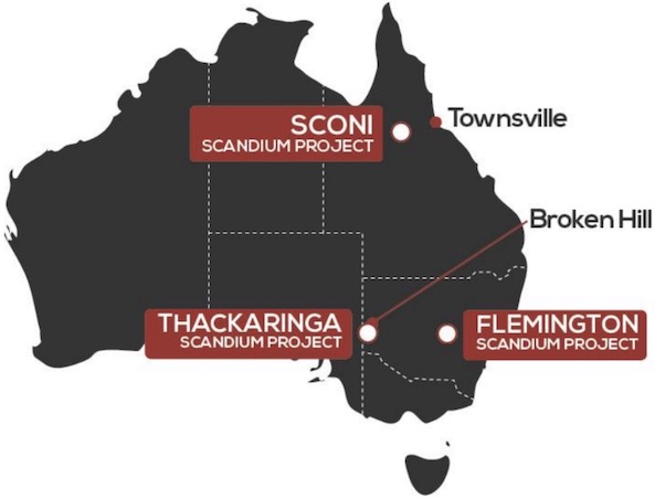 Australian Mines AUZ project locations map