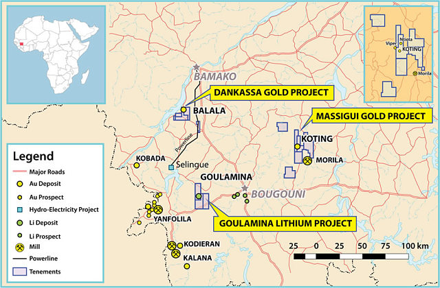 Birimian project location map Mali gold lithium BGS