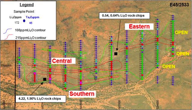 King Col lithium anomalies DE Grey Mining