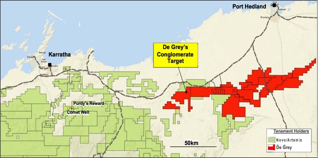 De Grey’s Pilbara Gold Project Novo Artemis tenement plan