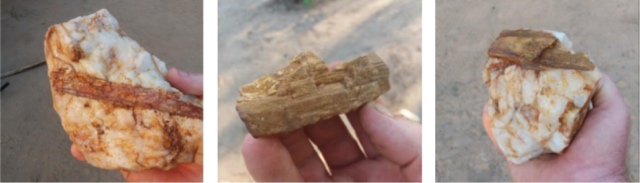 Pegmatite hosting spodumene mineralisation Kitotolo Lithium Project 4CE