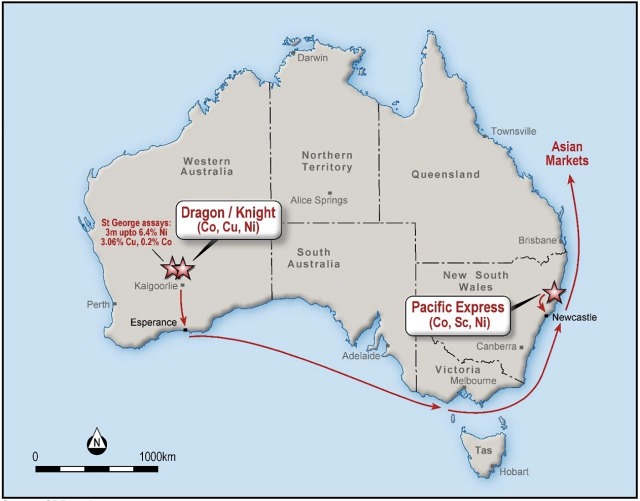 MinRex Resources Dragon Knight Pacific Express location map