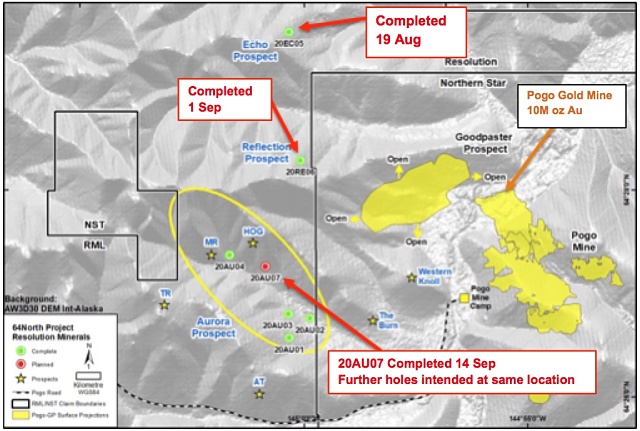 Map Resolution Minerals drilling gold Pogo mine