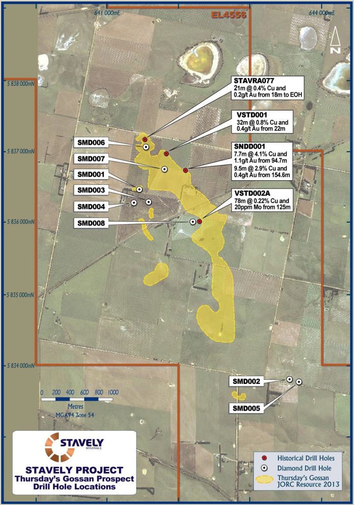 Thursday's Gossan diamond drill hole location plan