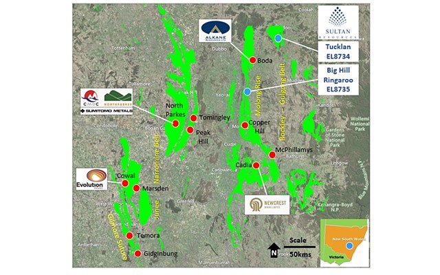 Map Sultan Resources Alkane Newcrest Evolution