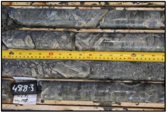Figure 5 drill core sulphides ZMI zinc